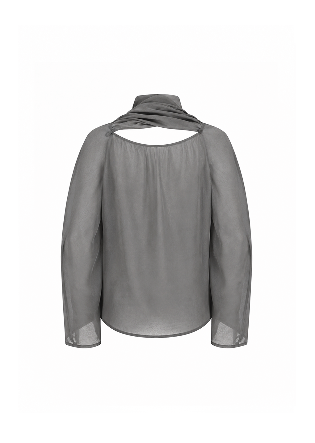 sheer cotton scarf top, grey