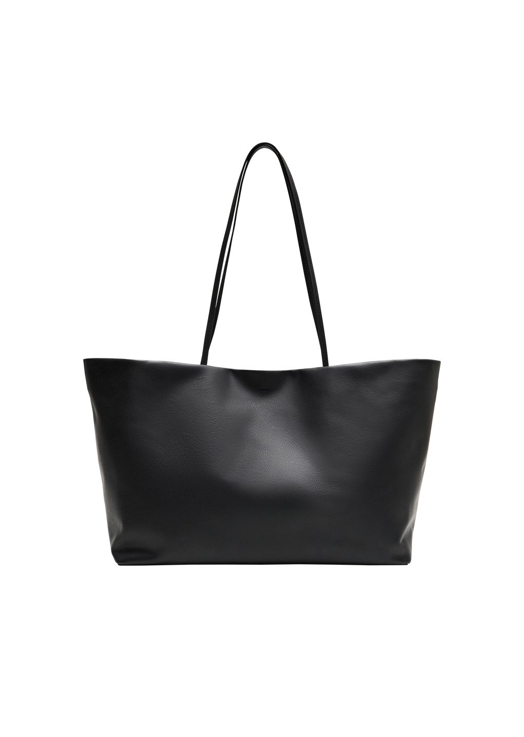 large leather tote bag, black