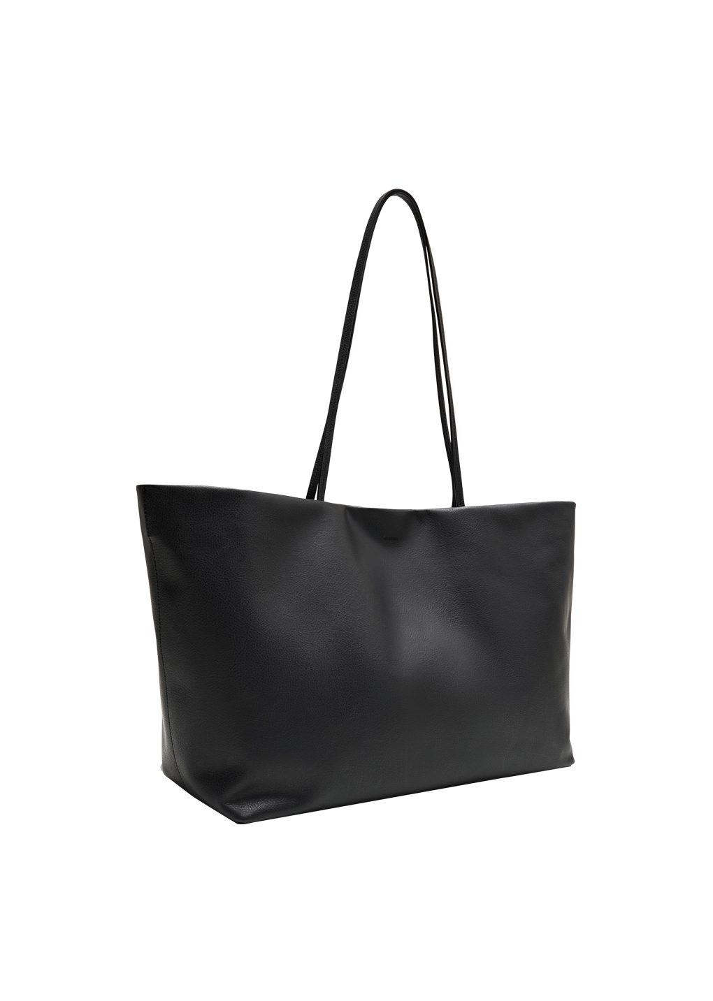 large leather tote bag, black