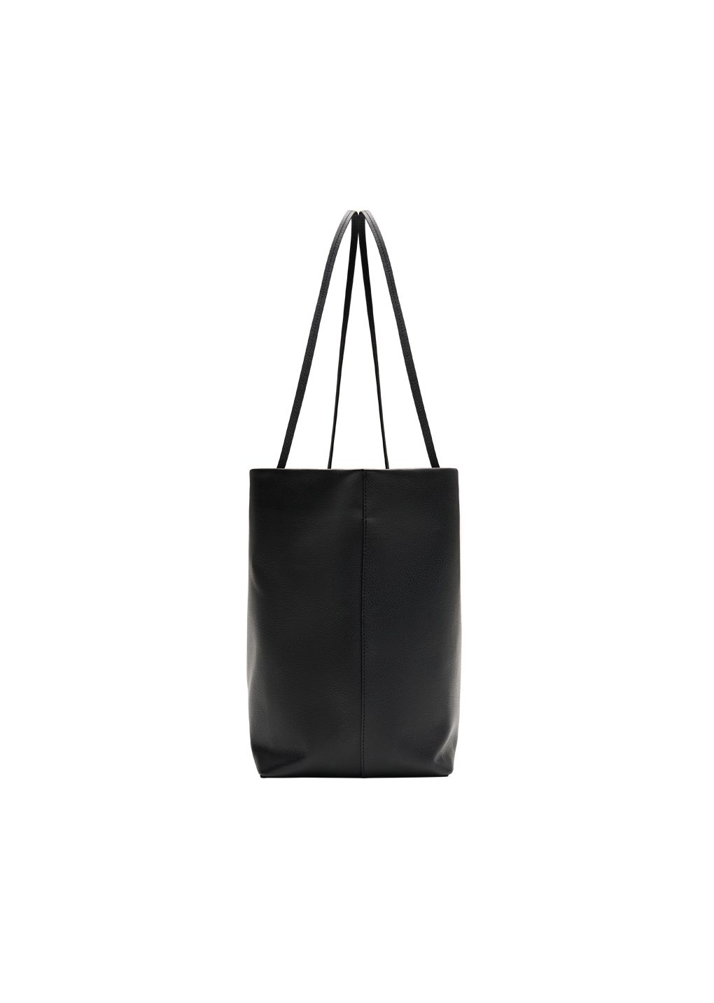large leather tote bag, black