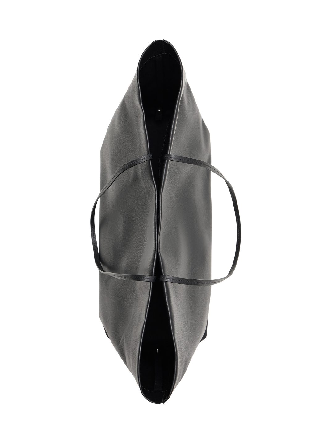large leather tote bag, black