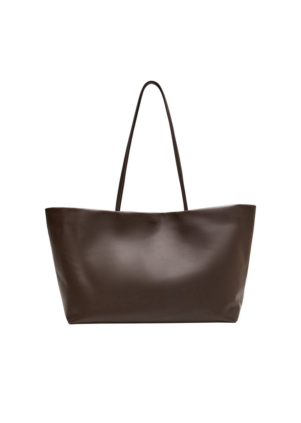 large leather tote bag, dark brown