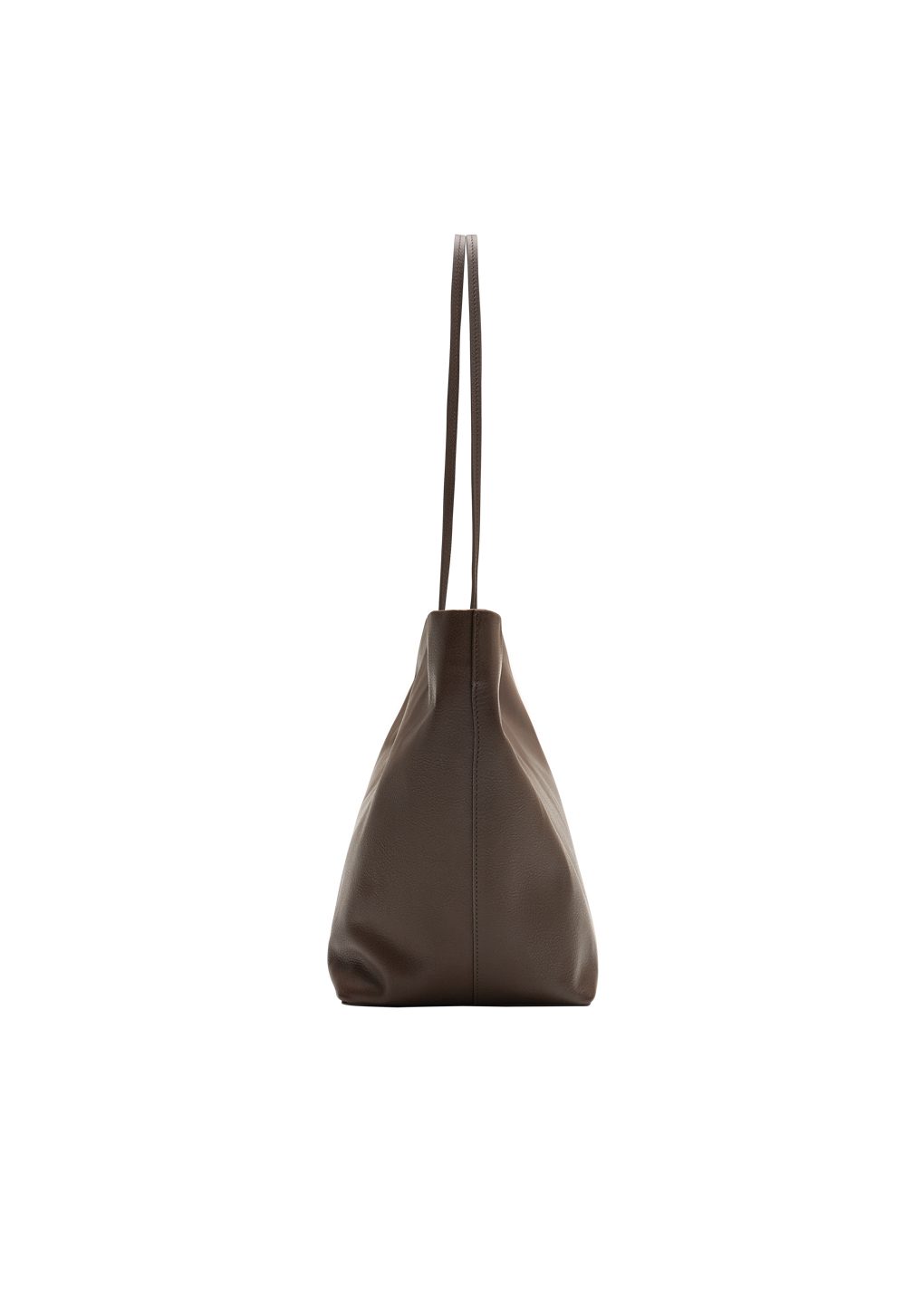 large leather tote bag, dark brown