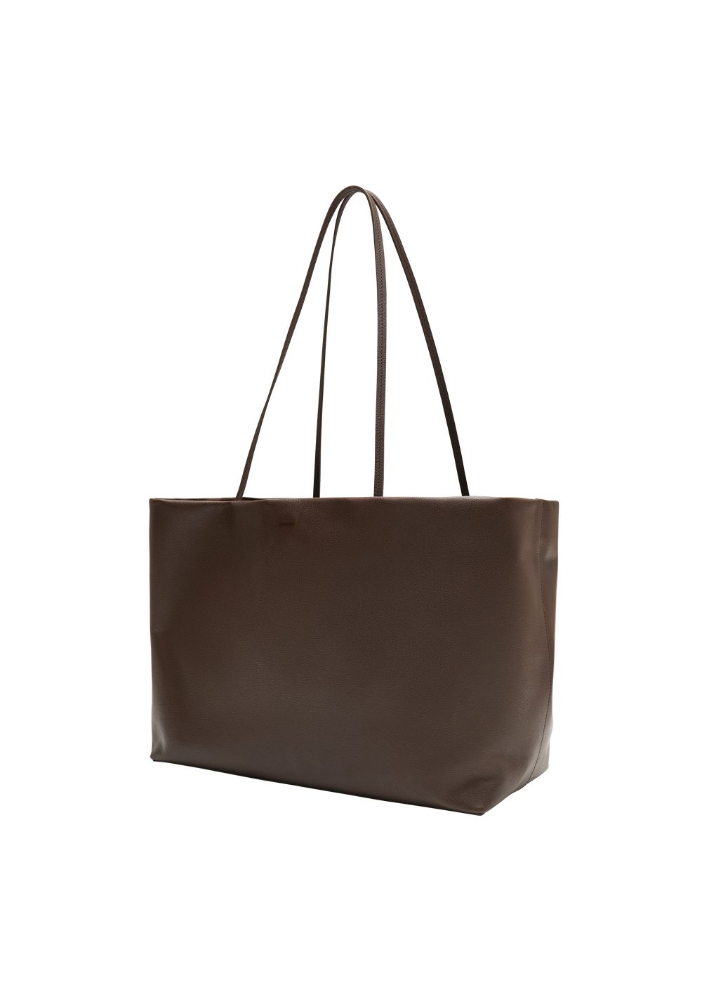 large leather tote bag, dark brown