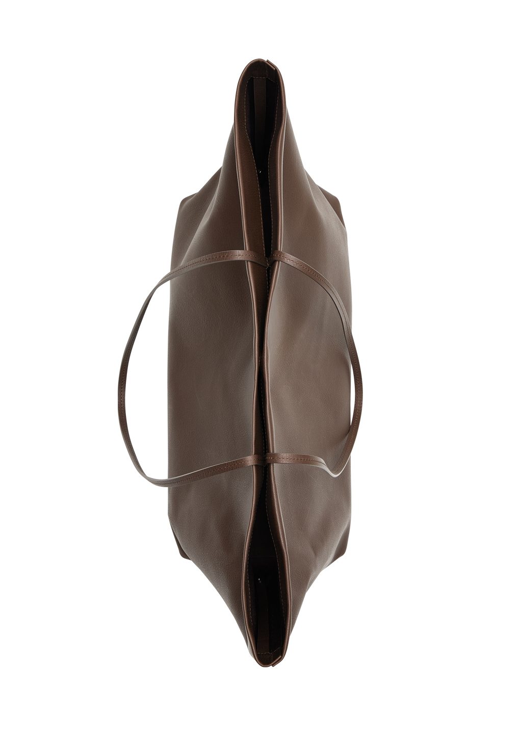 large leather tote bag, dark brown