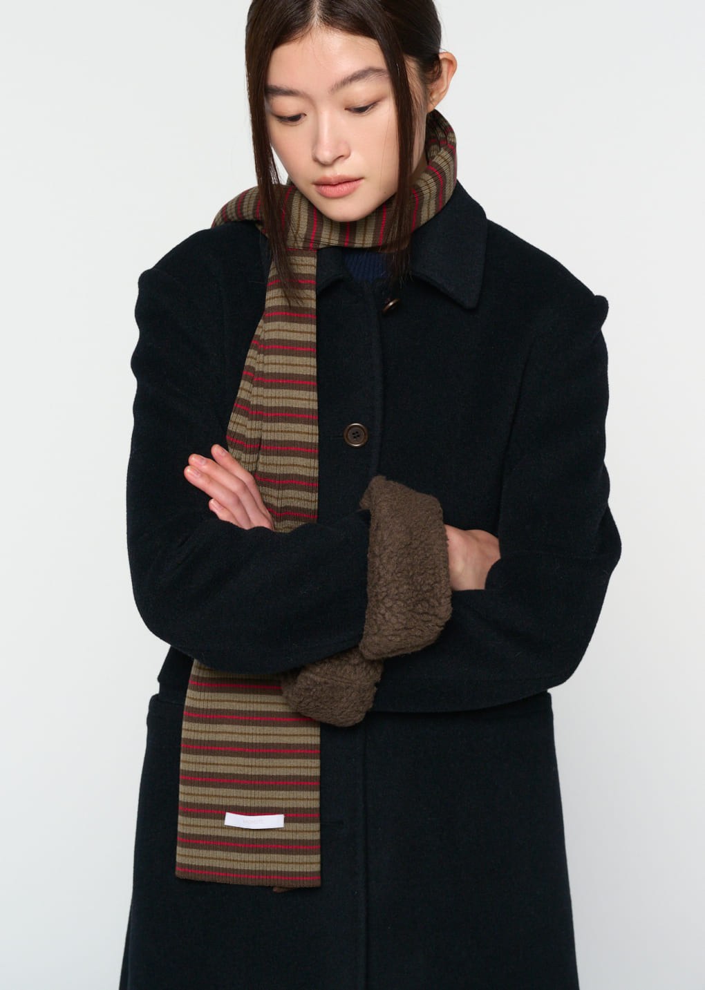 single maxi long coat, black