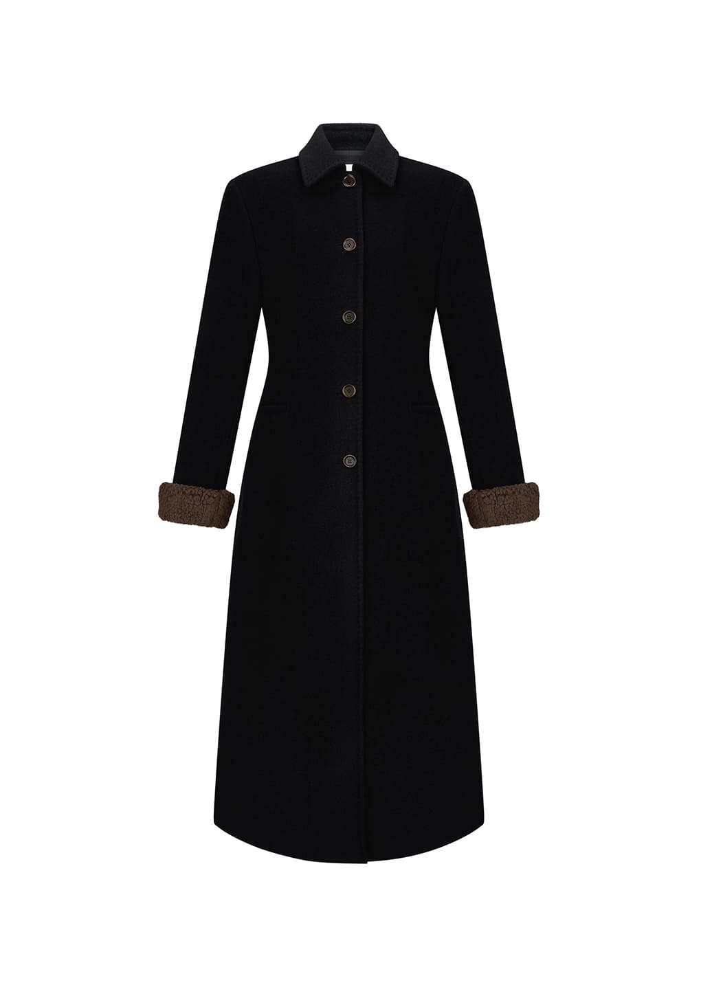 single maxi long coat, black