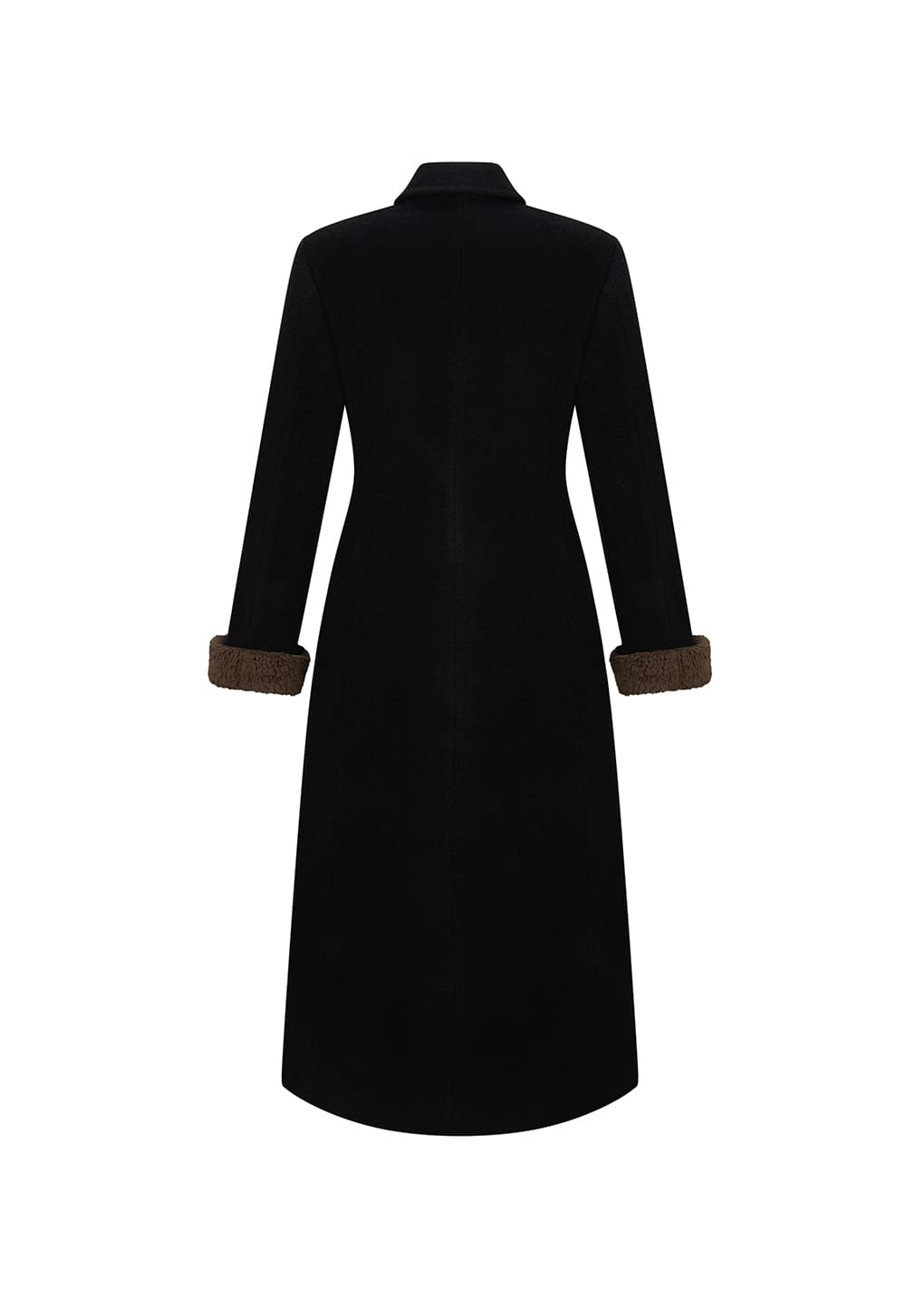 single maxi long coat, black