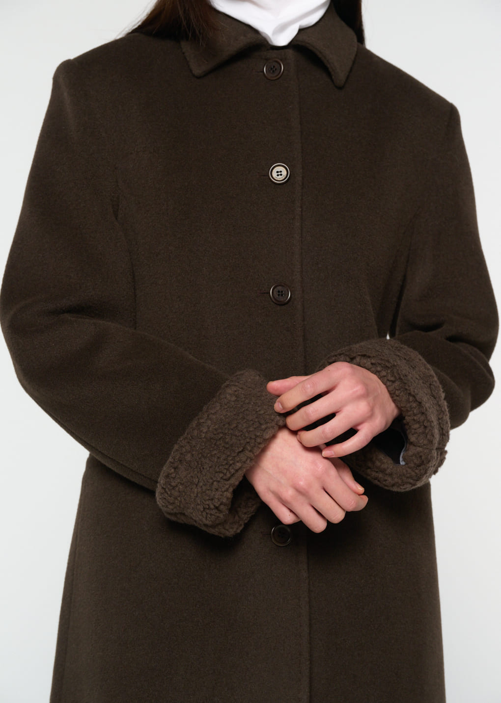 single maxi long coat, brown