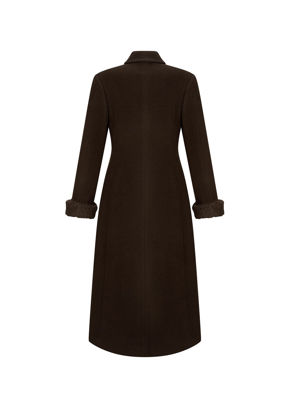 single maxi long coat, brown