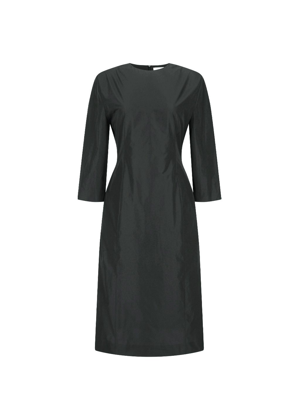 silk taffeta dress, black