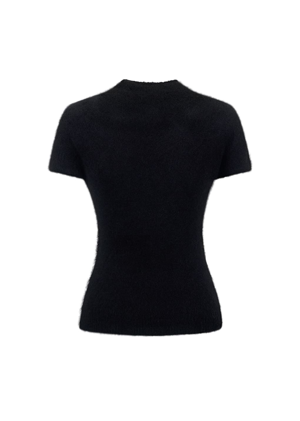 wholegarment hairy knit top, black
