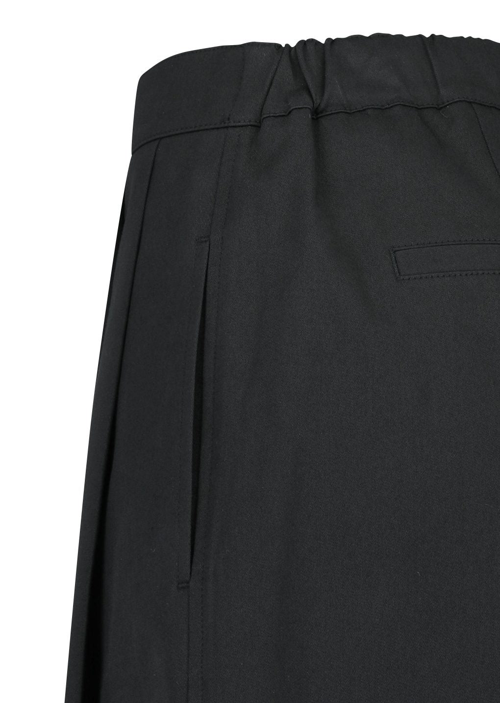 two tuck wide banding pants, black
