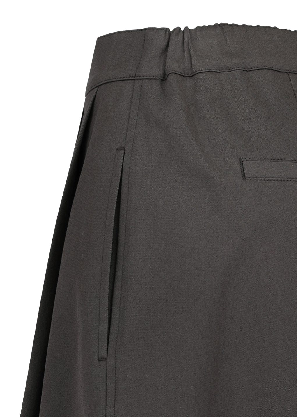 two tuck wide banding pants, brown