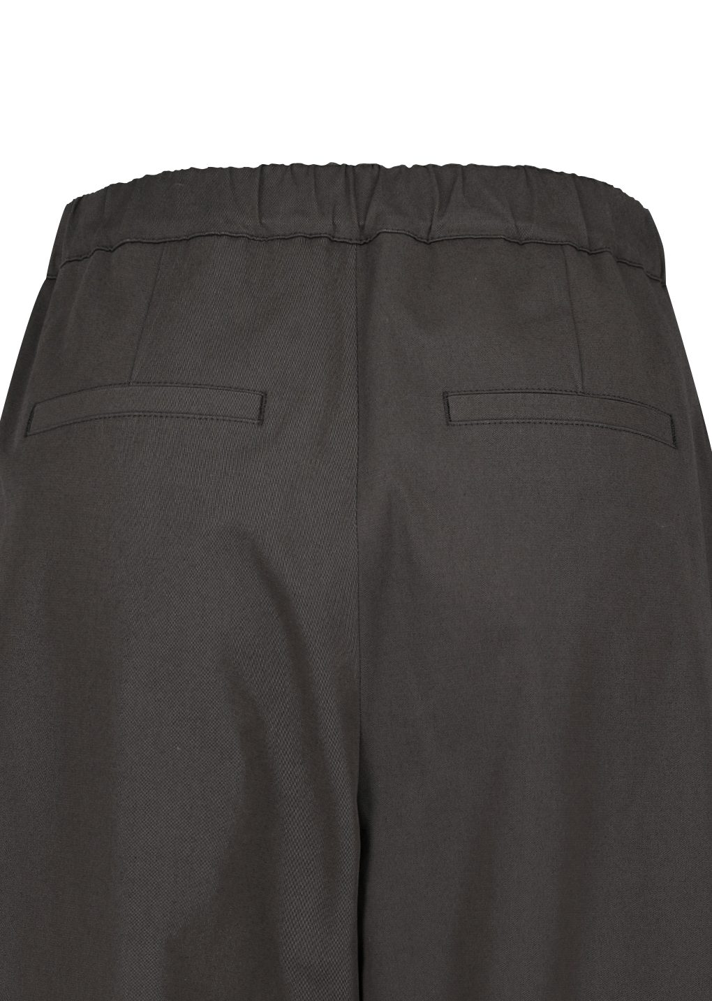 two tuck wide banding pants, brown