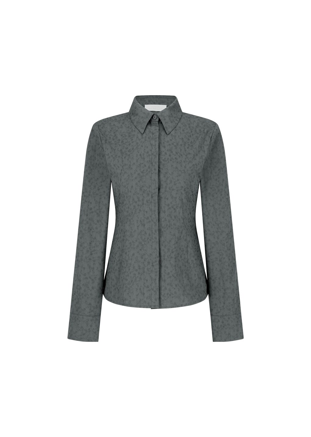 floral slim shirt, grey