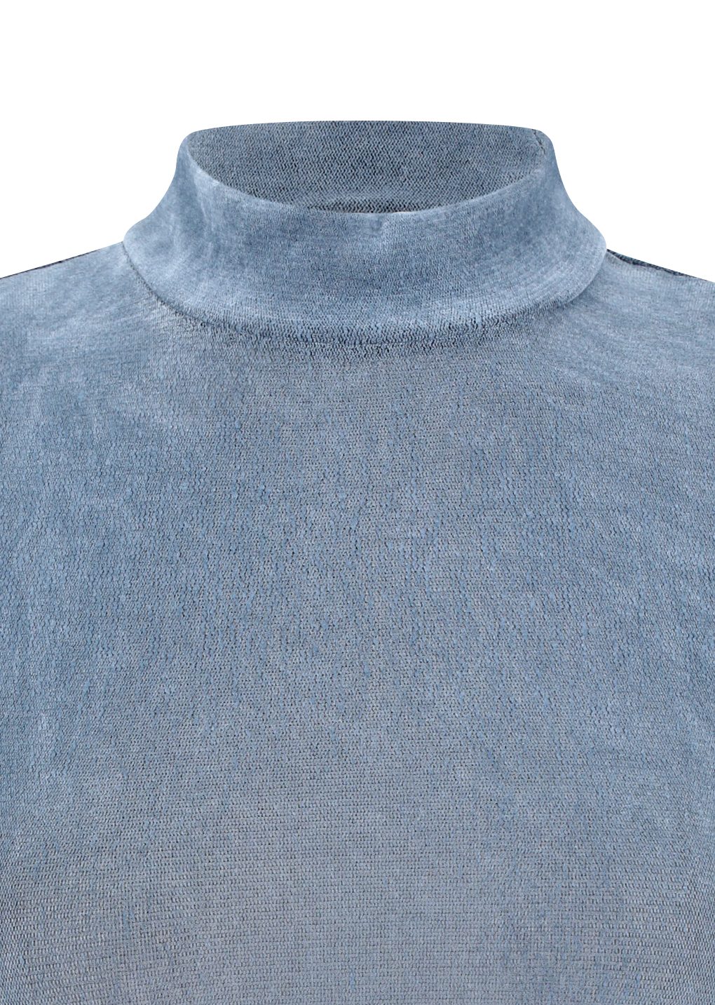 mock neck top, blue
