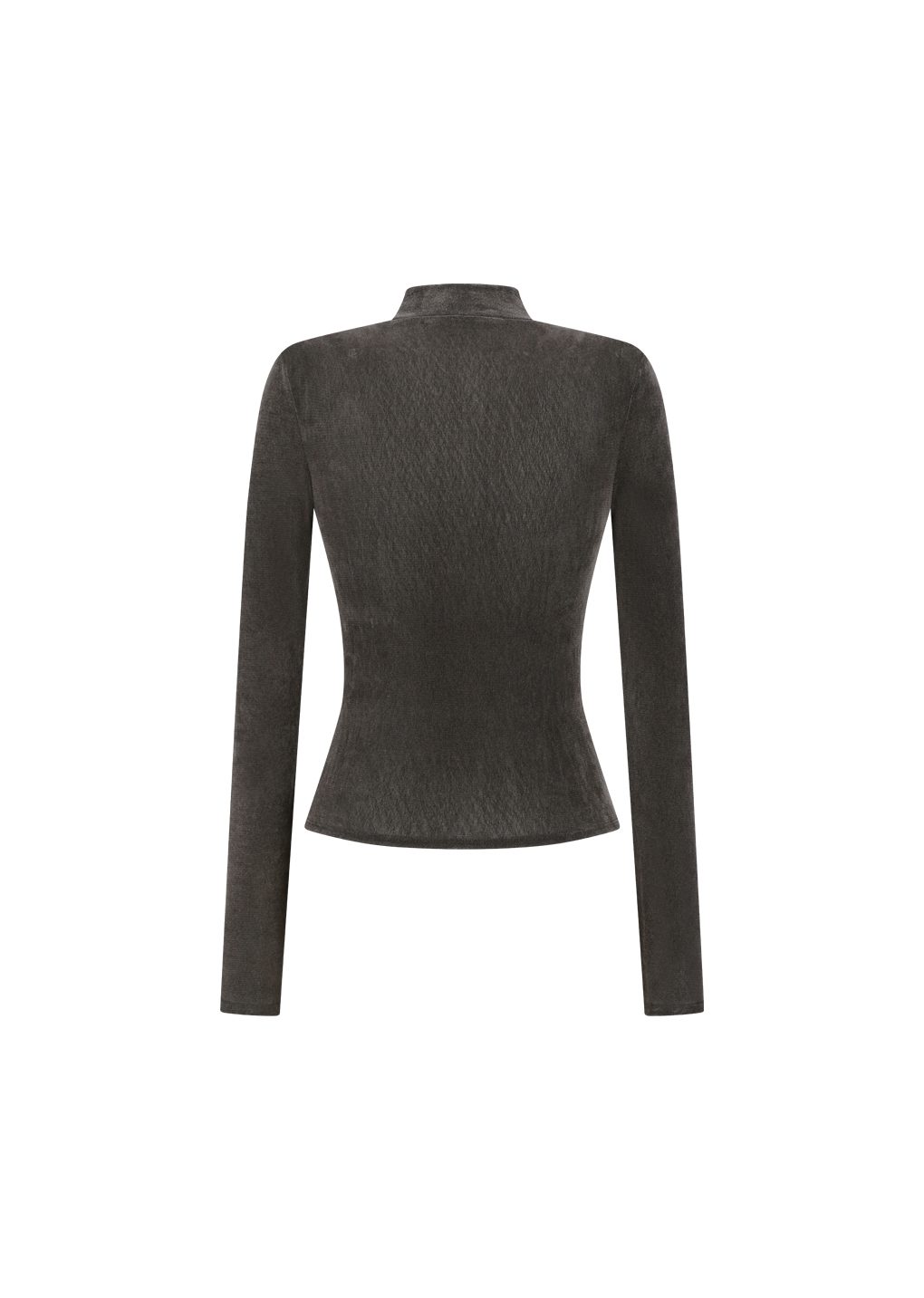 mock neck top, brown