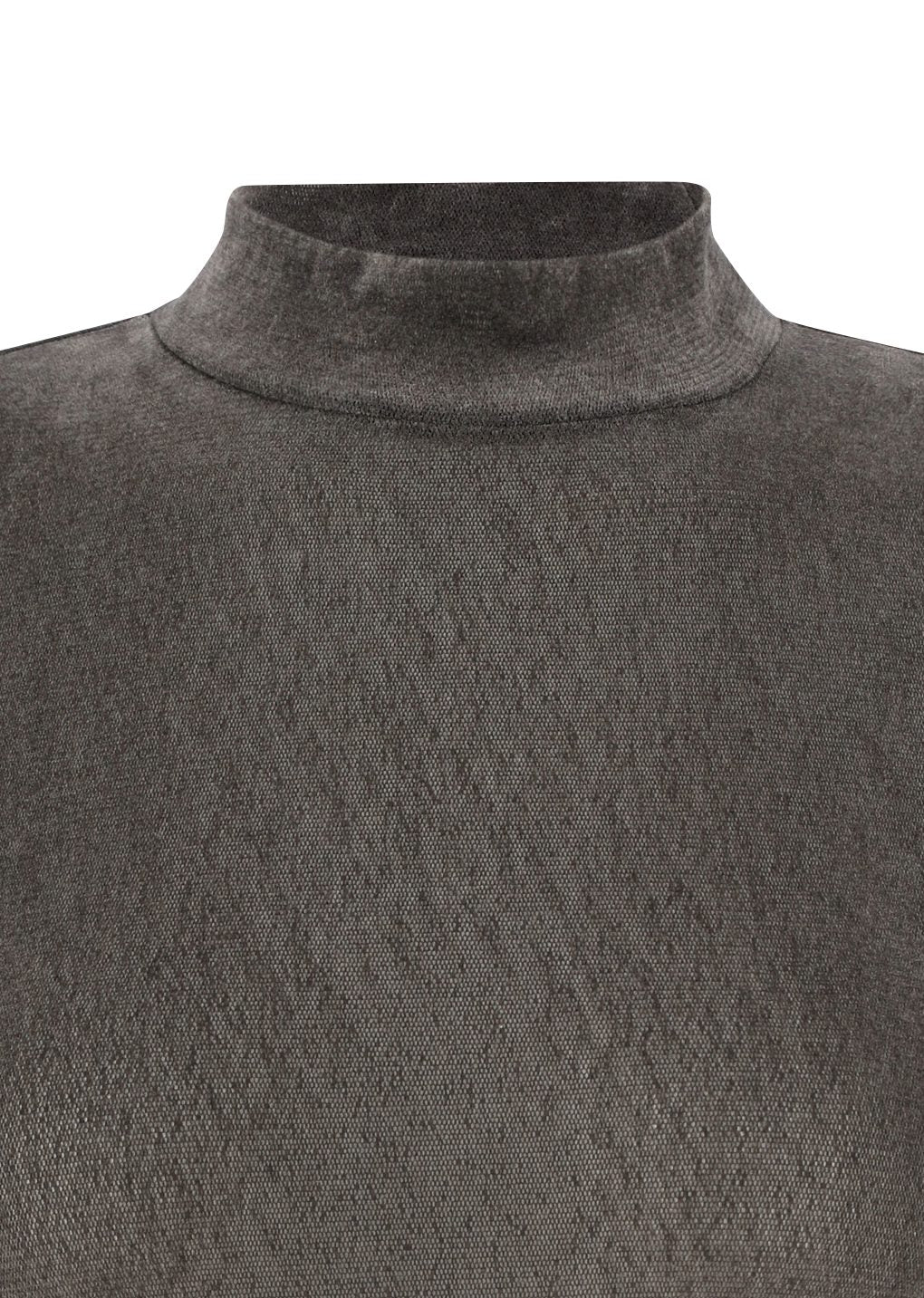 mock neck top, brown