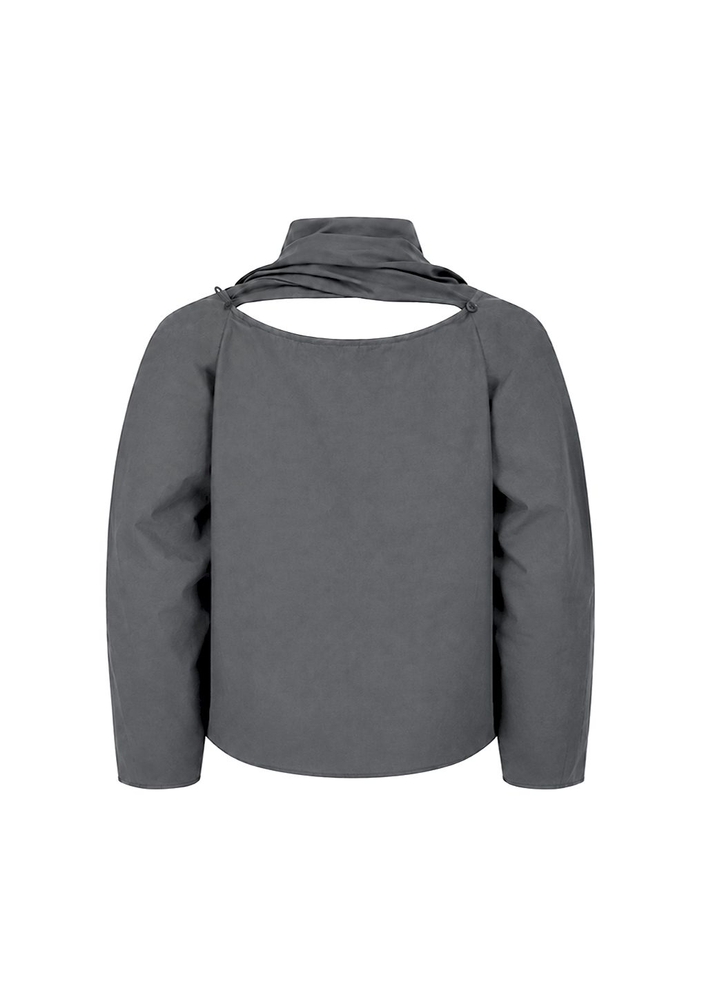 cotton scarf top, charcoal