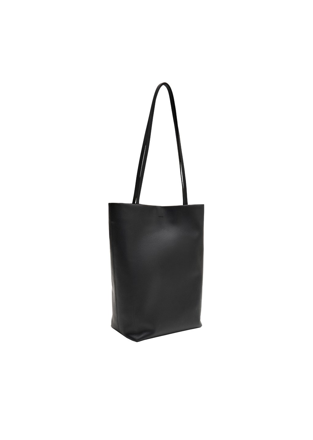 leather tote bag, black