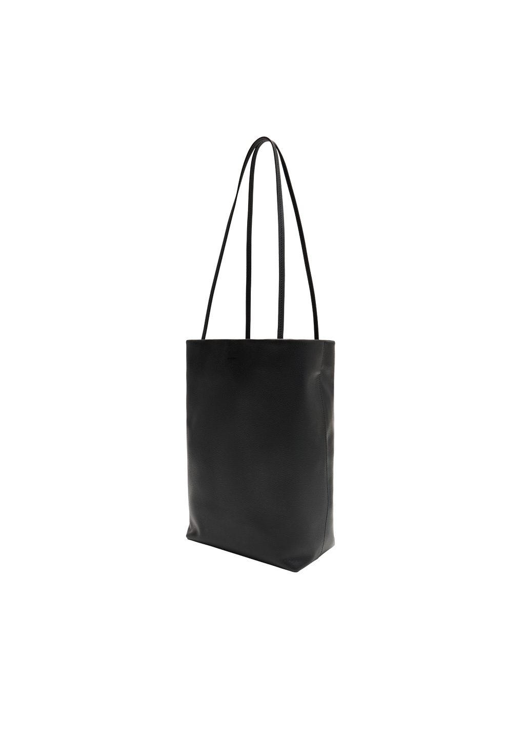 leather tote bag, black