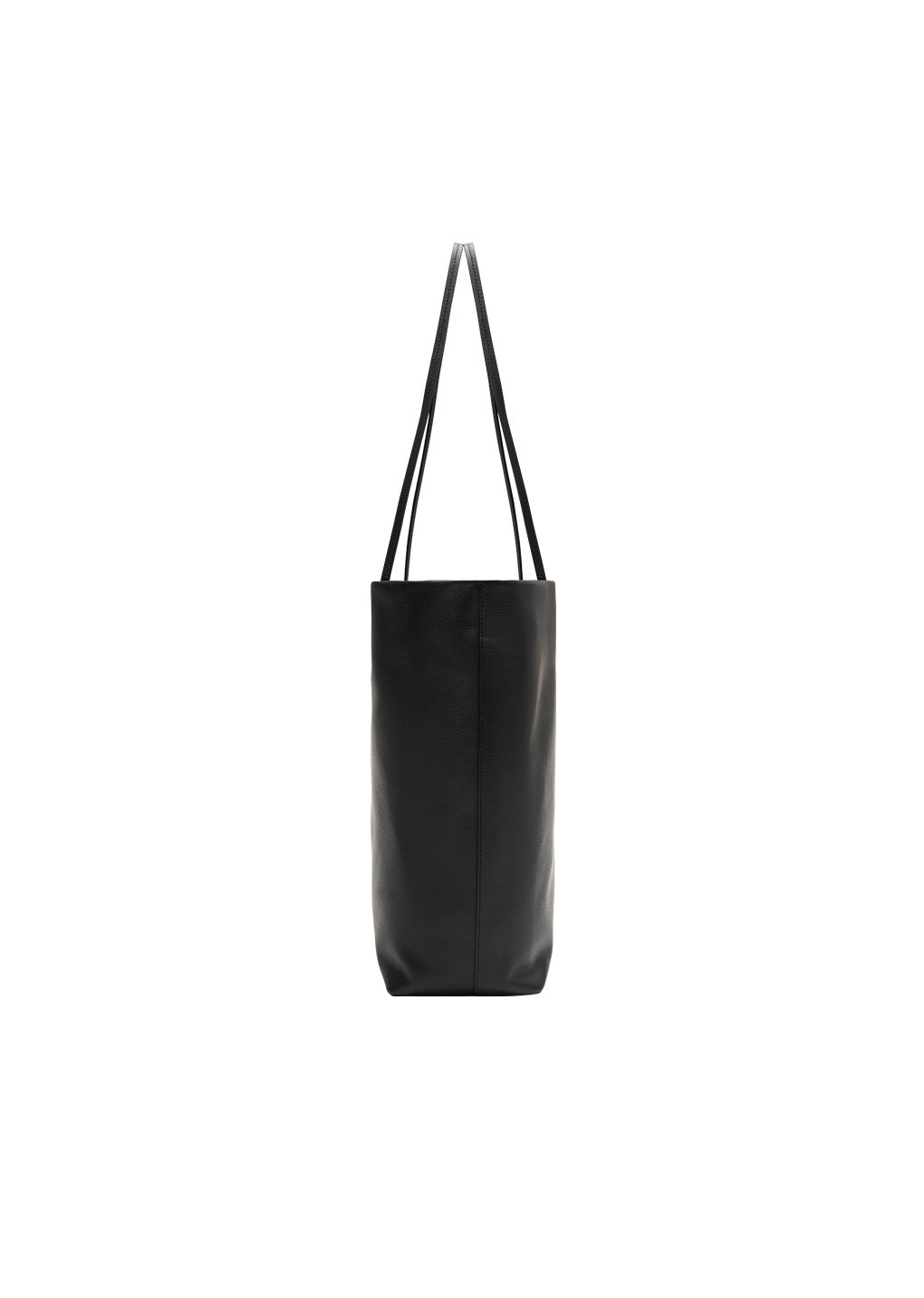 leather tote bag, black