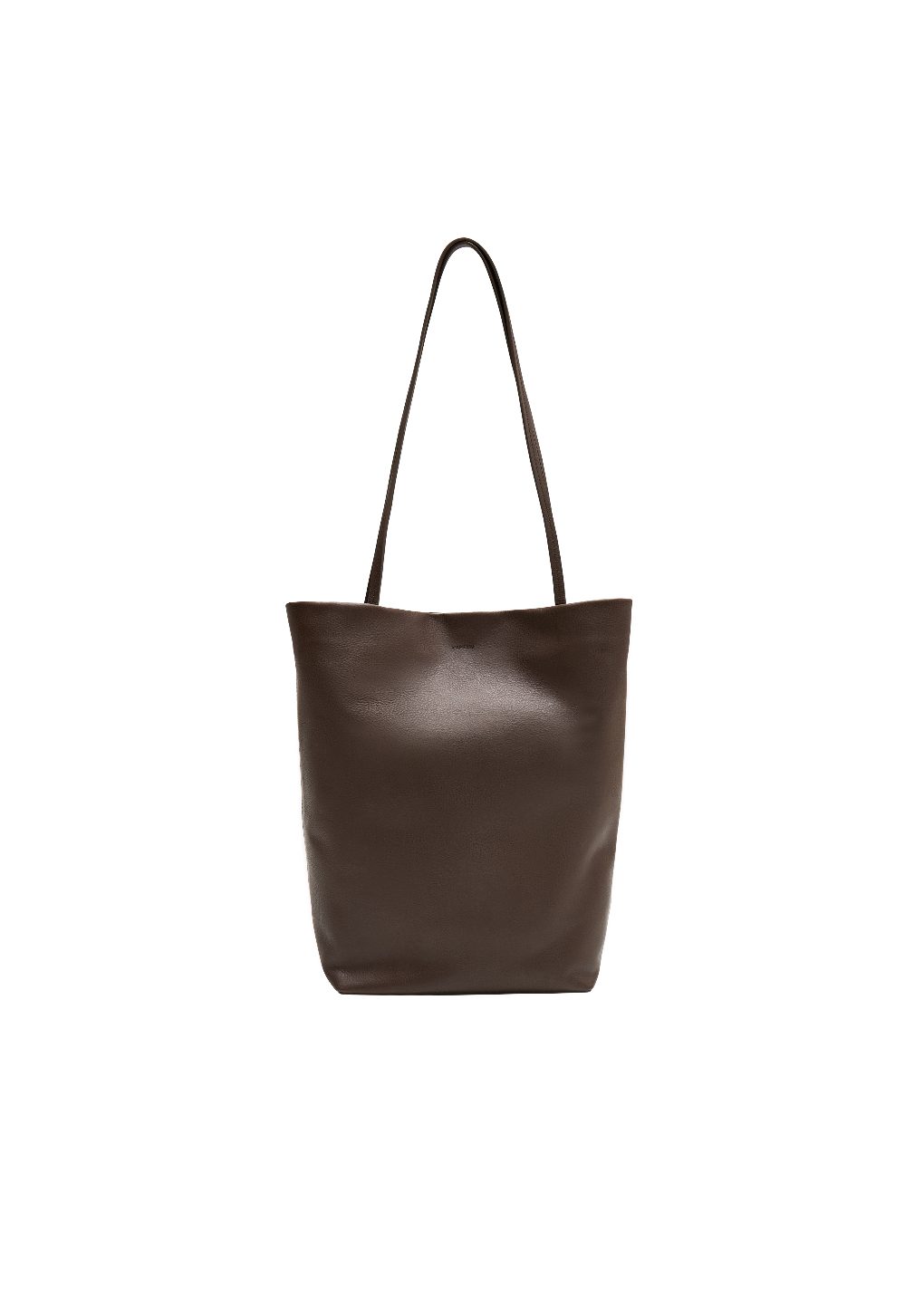 leather tote bag, dark brown