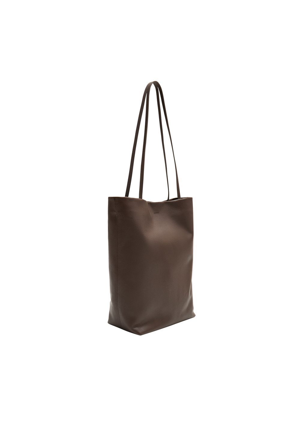 leather tote bag, dark brown