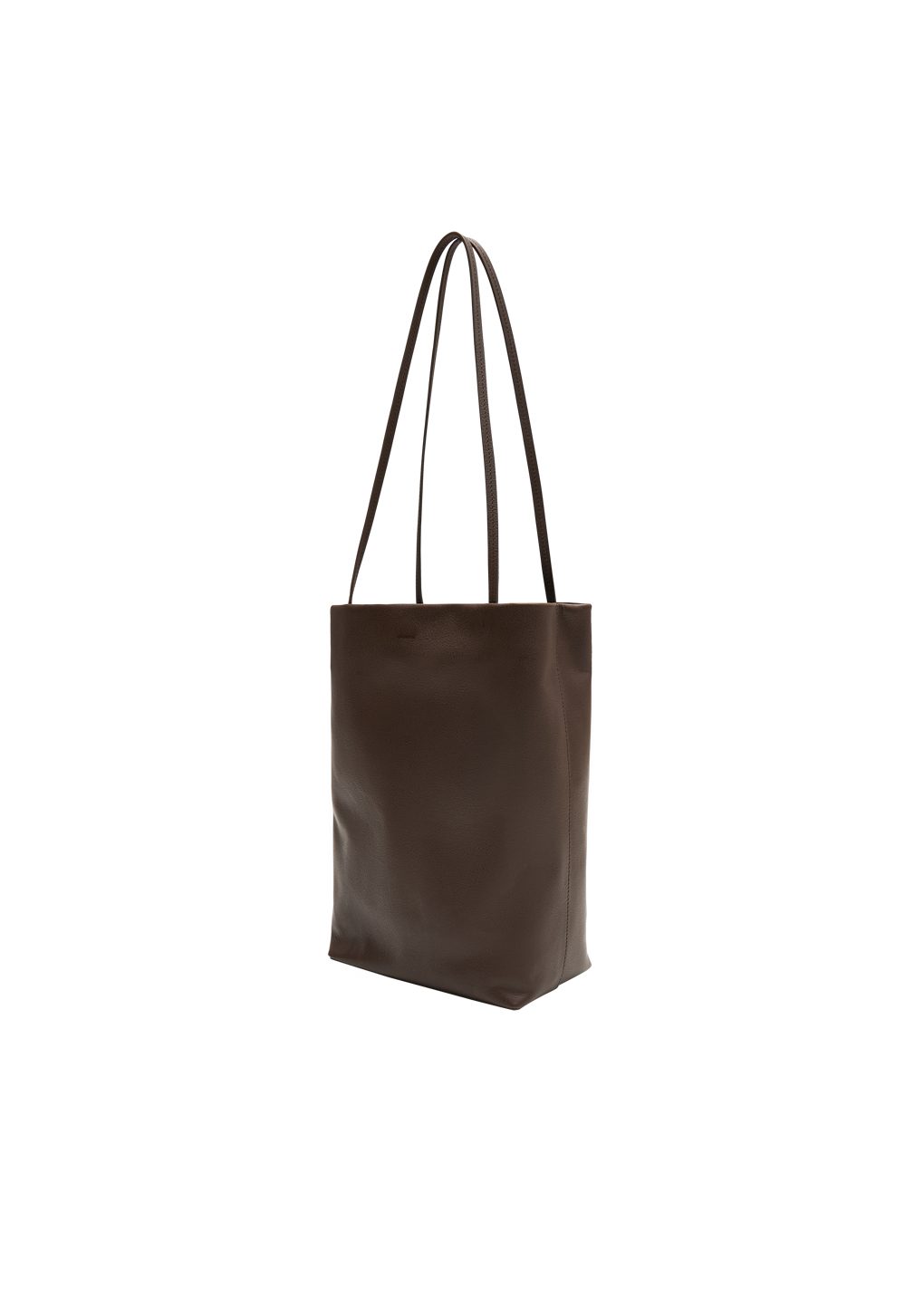 leather tote bag, dark brown