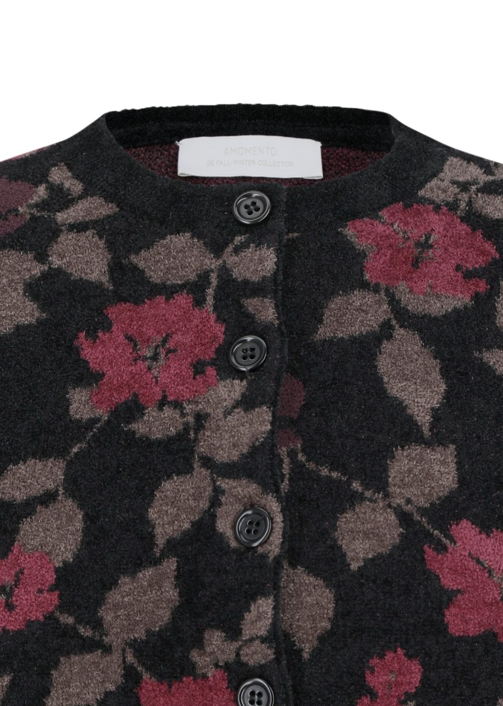 floral jacquard cardigan, black