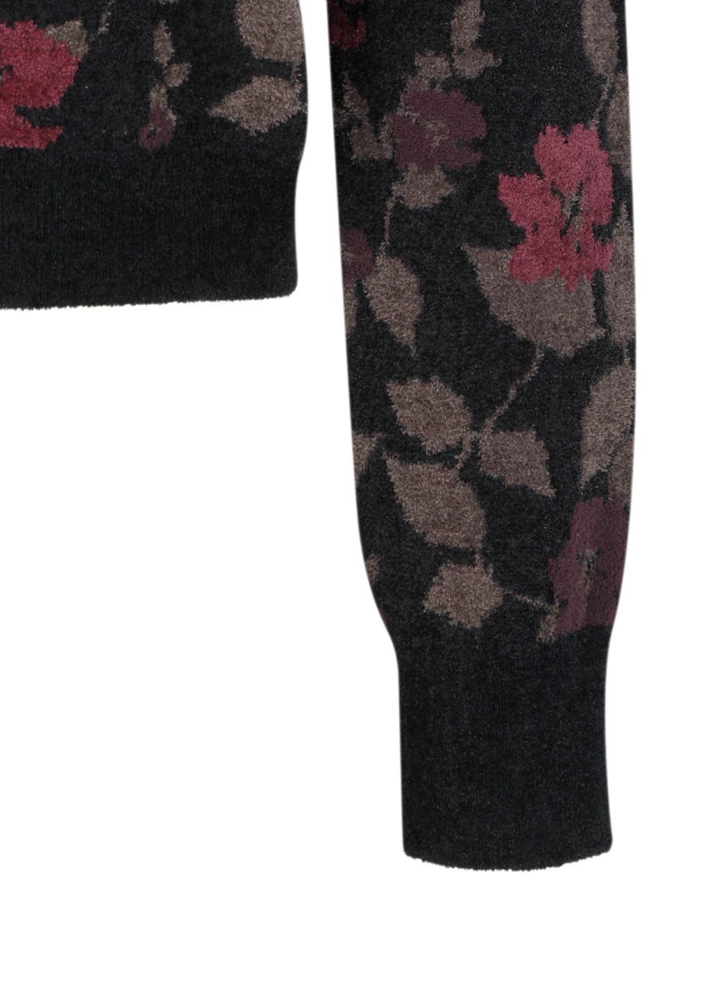 floral jacquard cardigan, black