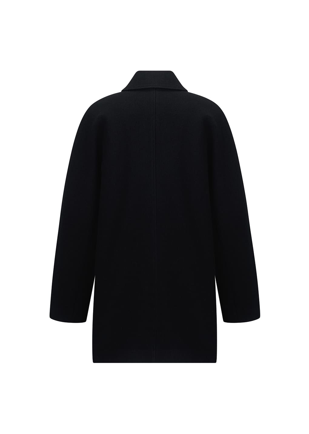 rounded half coat, black