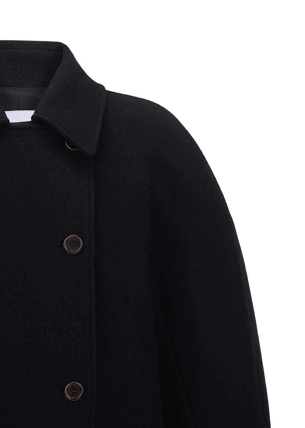 rounded half coat, black