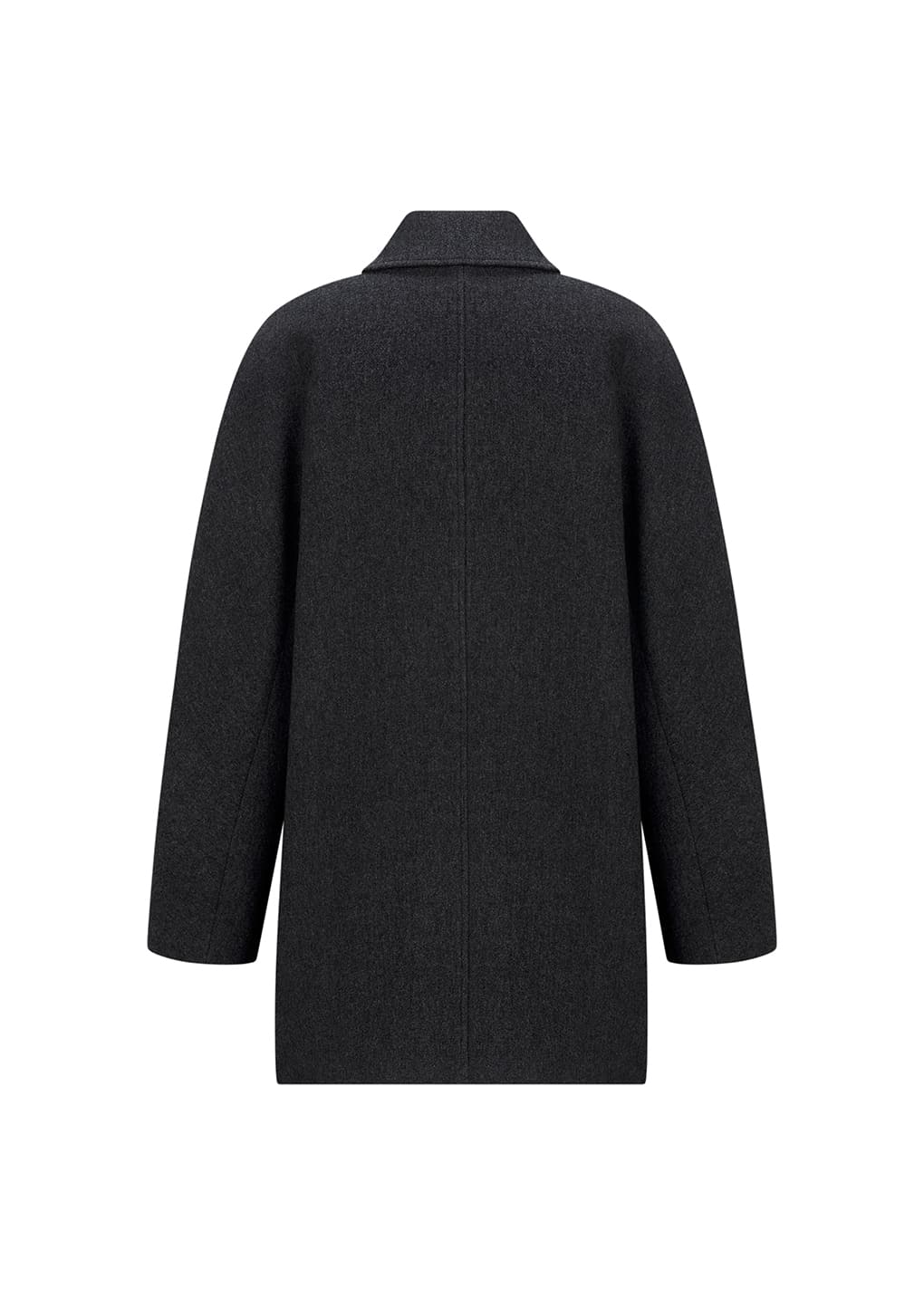 rounded half coat, charcoal