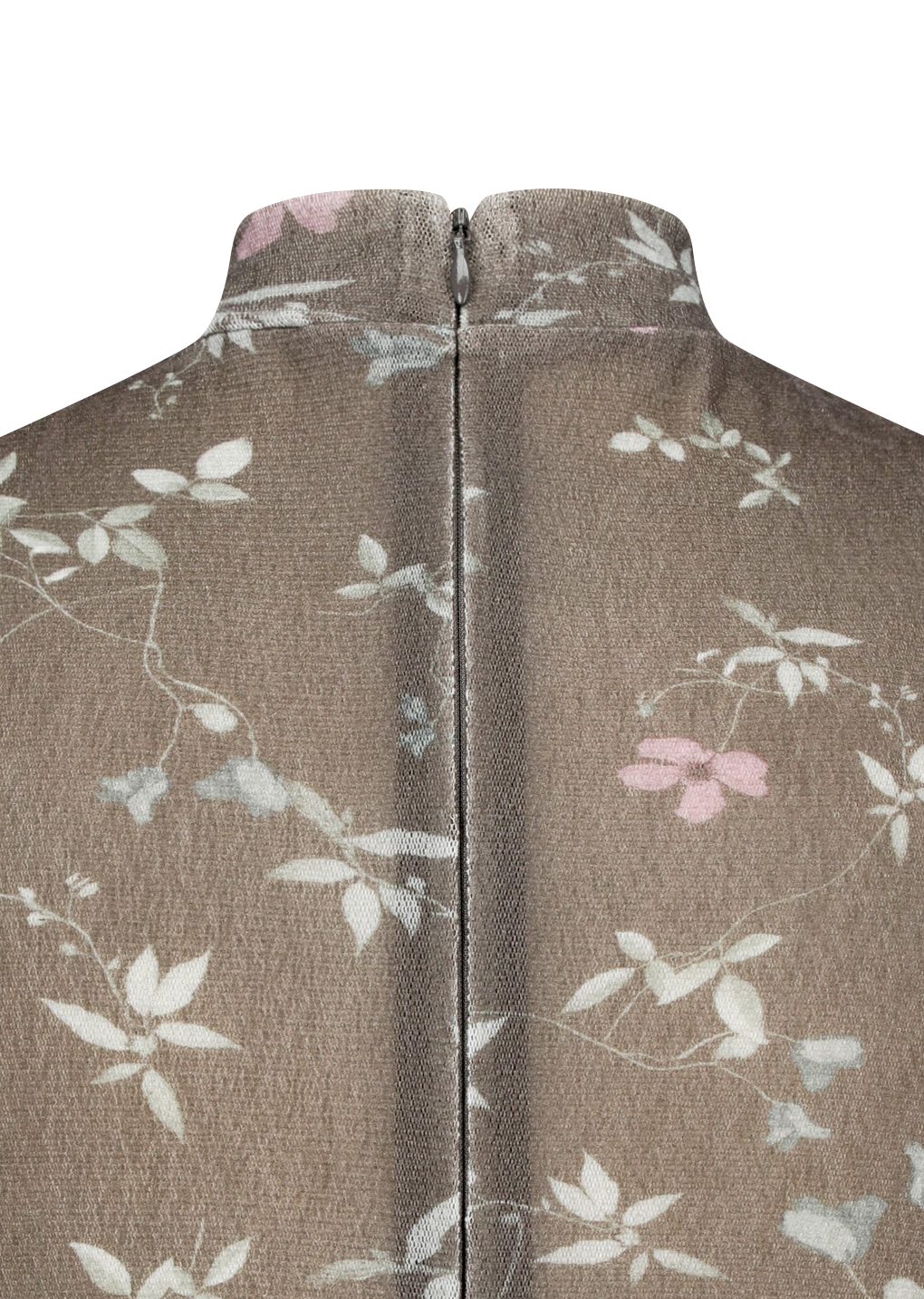 floral sleeveless dress, brown