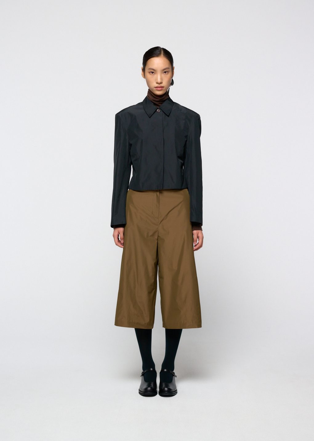 silk taffeta jacket, black