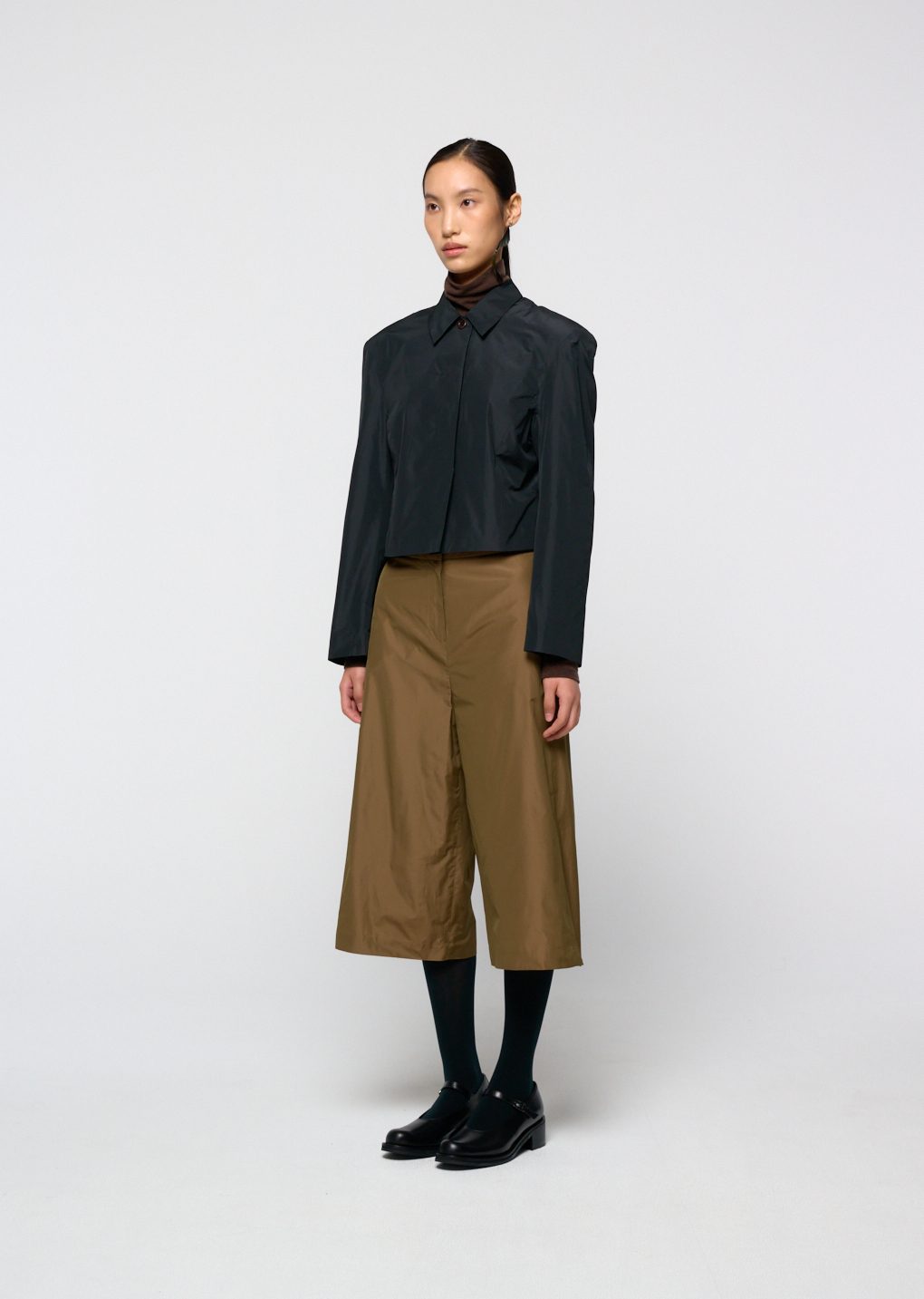 silk taffeta jacket, black