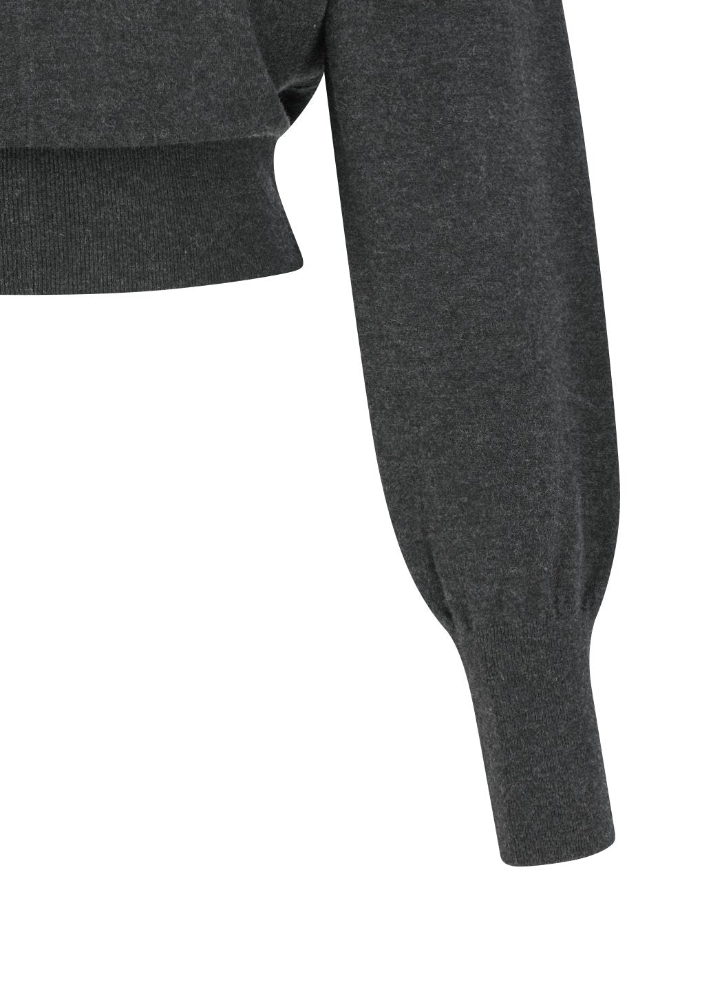 shirring half zip up knit hoodie, charcoal
