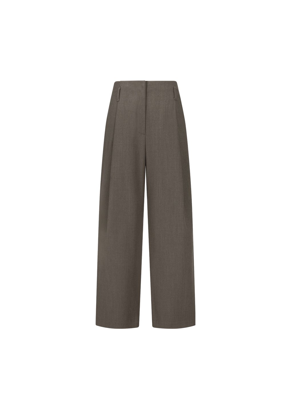straight tuck pants, brown
