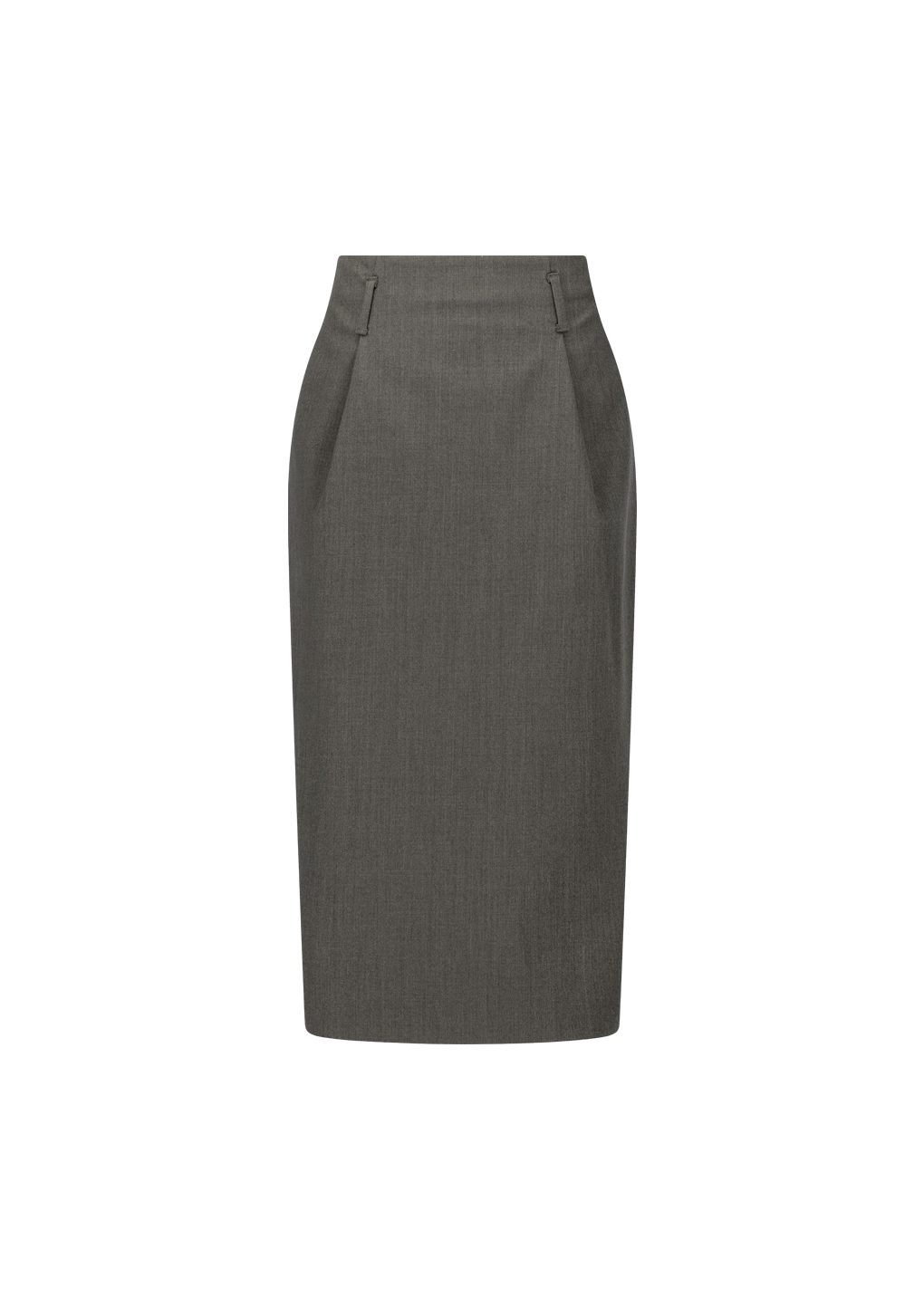 wool pencil skirt, brown