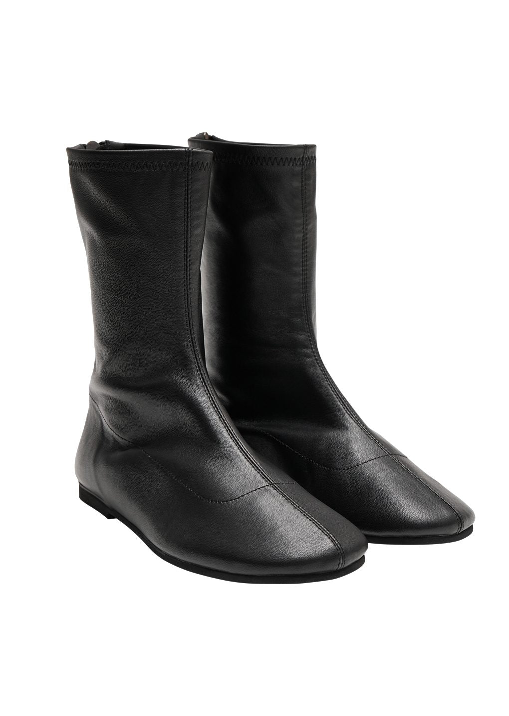lambskin socks boots, black