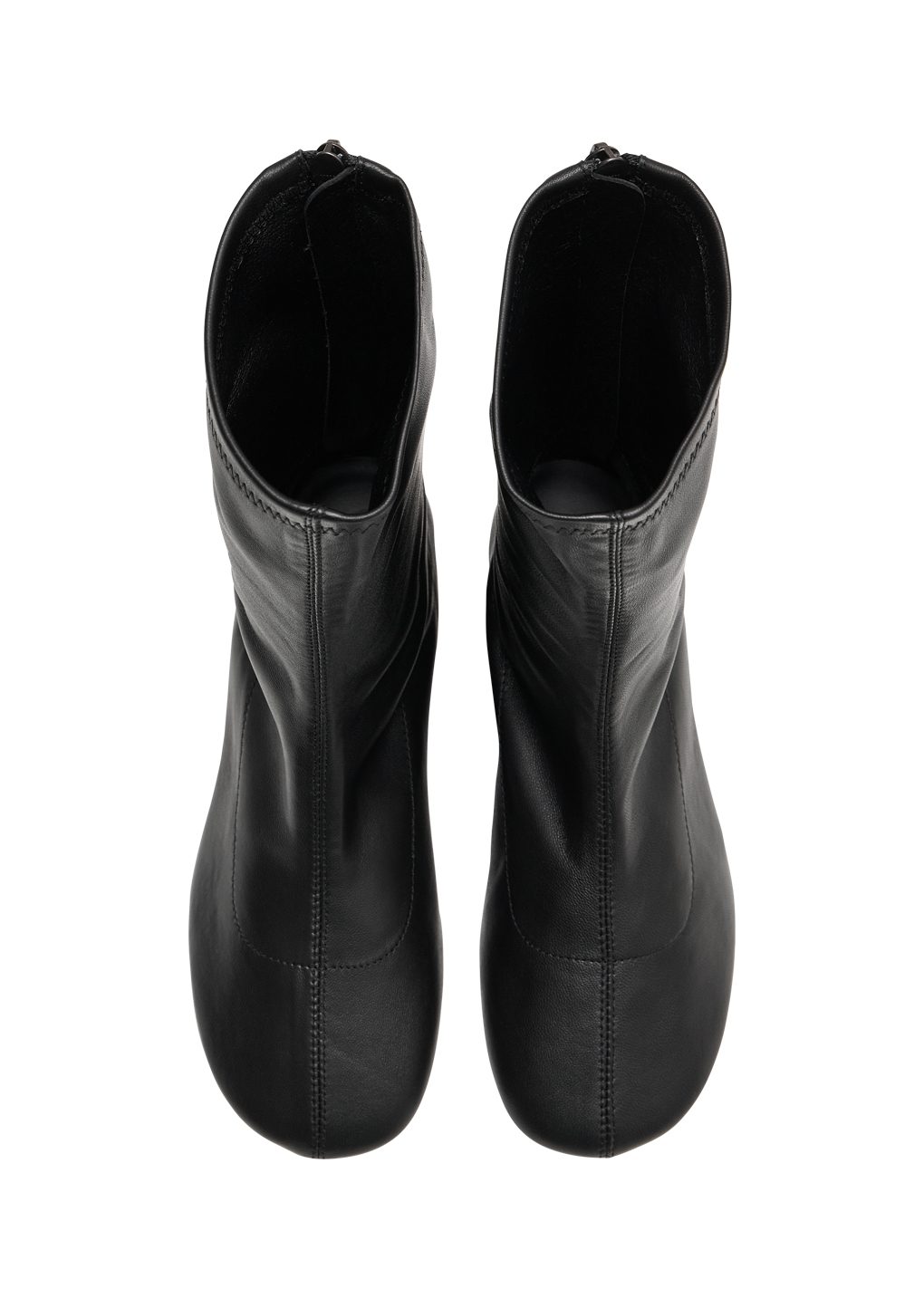 lambskin socks boots, black