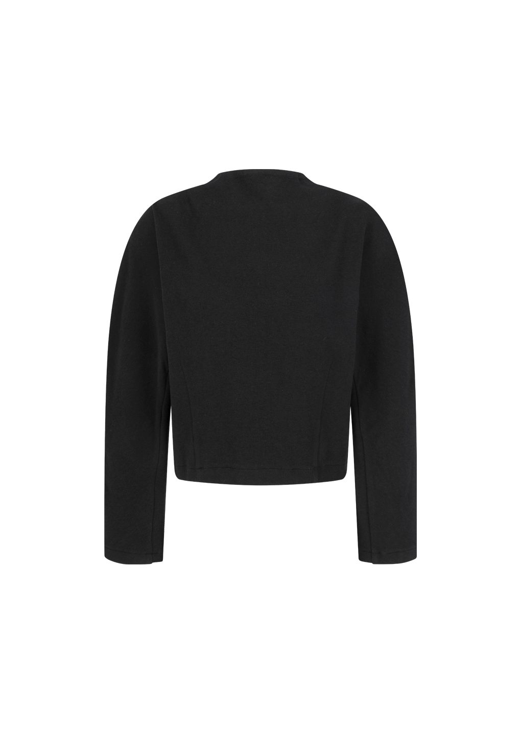 jersey padded mock neck top, black