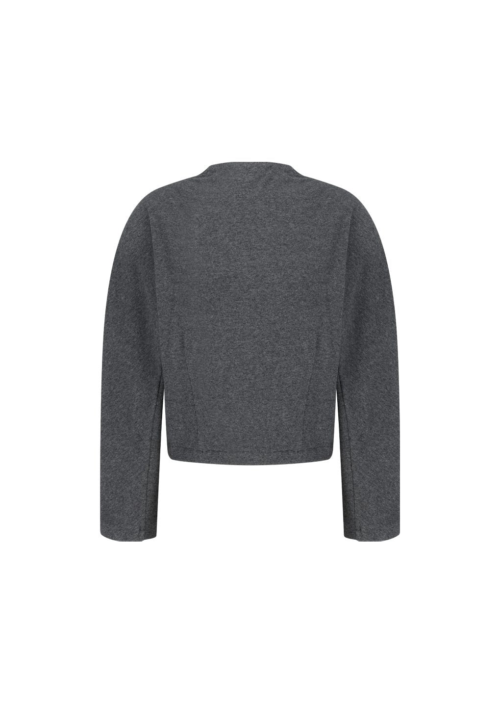 jersey padded mock neck top, charcoal