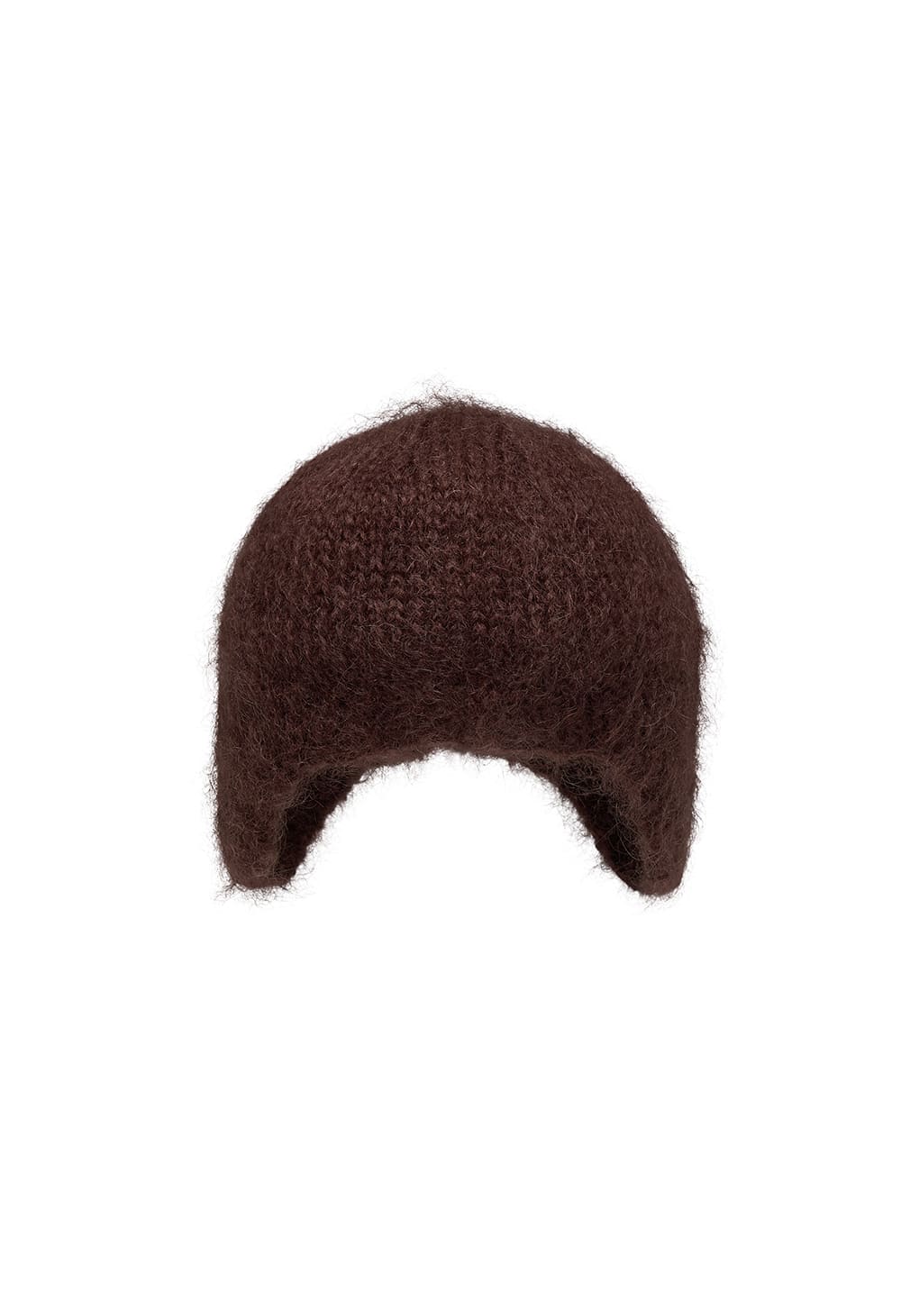 mohair ear-flap beanie, brown