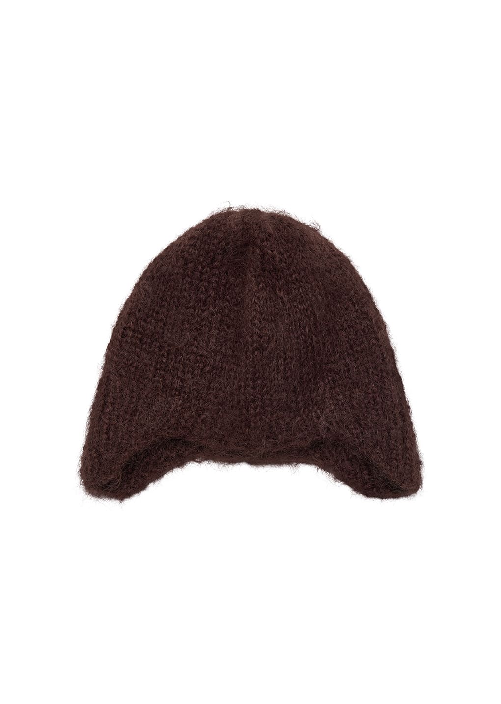 mohair ear-flap beanie, brown