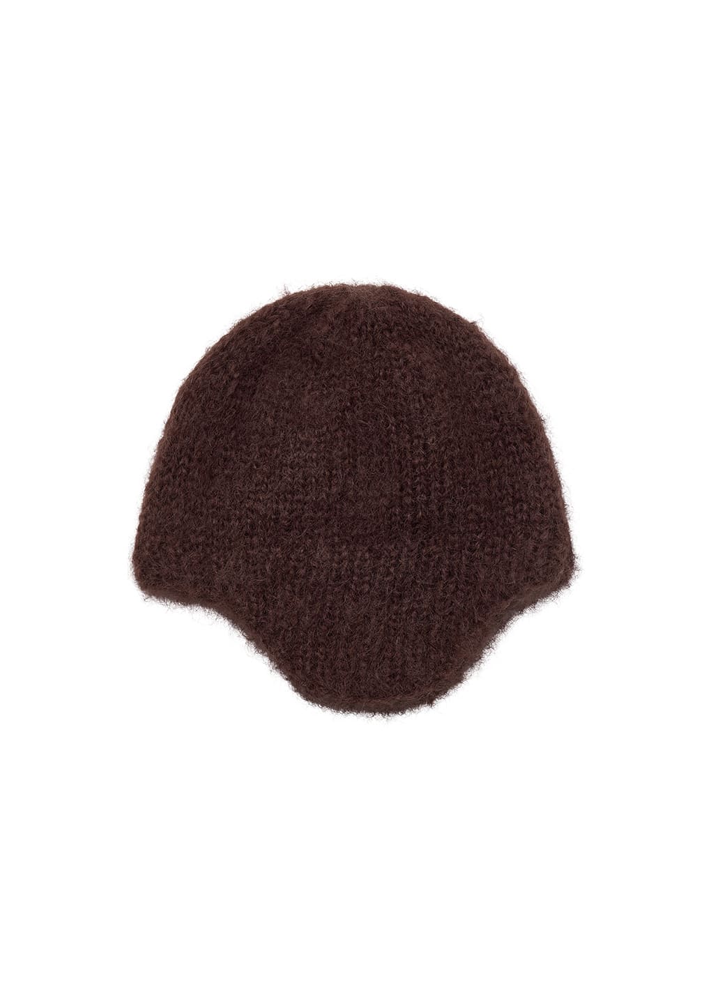 mohair ear-flap beanie, brown