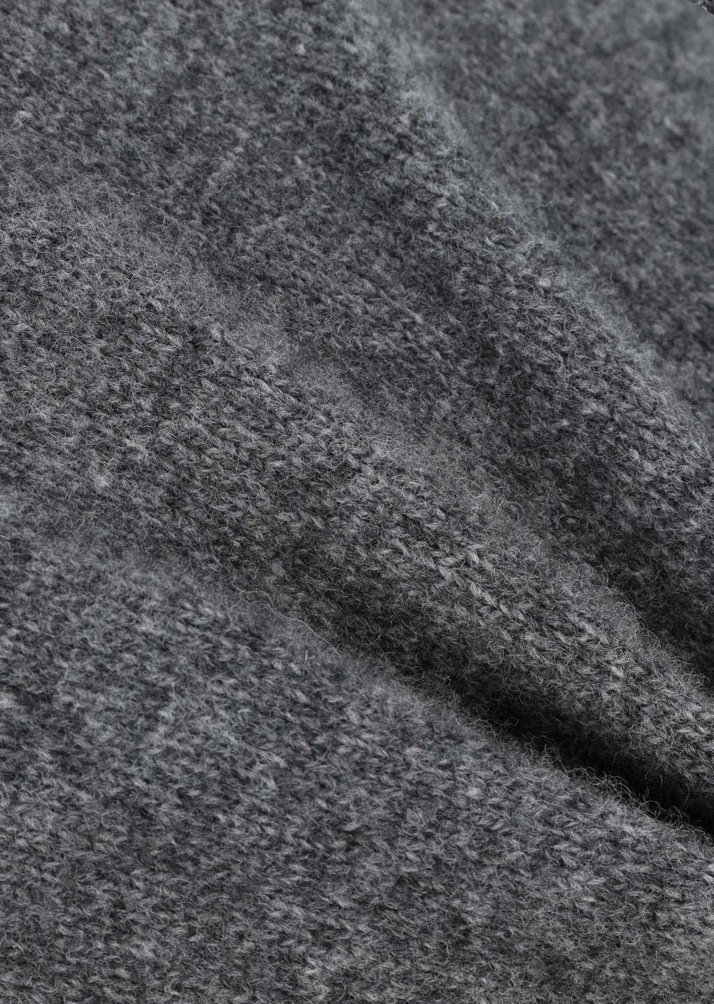 wool button up collar cardigan, charcoal