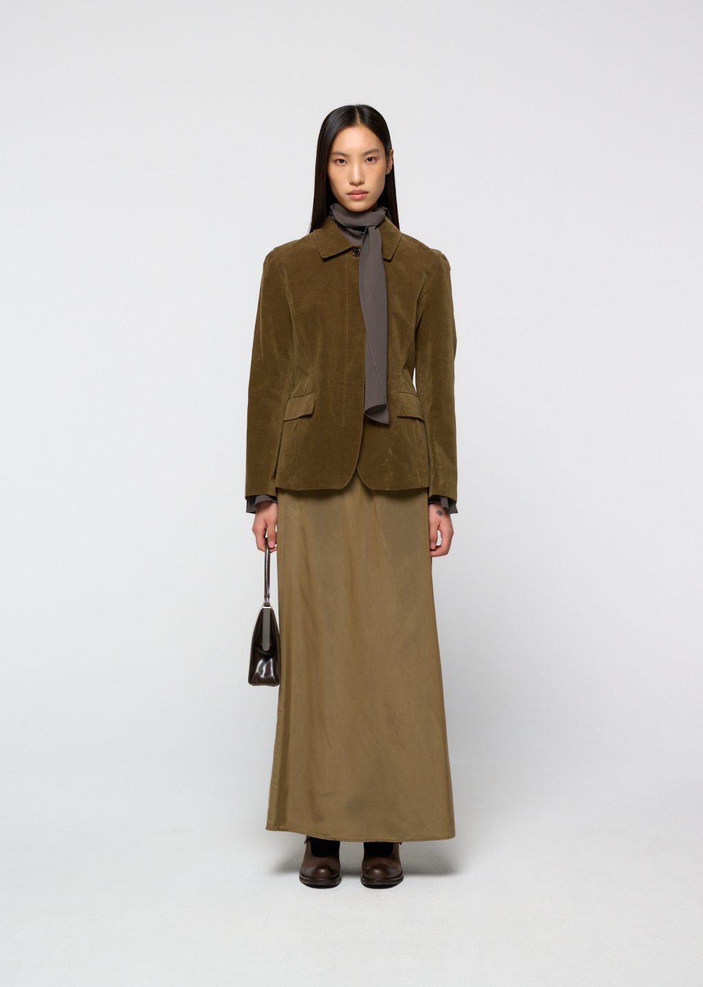 velvet jacket, khaki